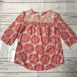 Calypso St Barth’s Orange Red Lace Paisley Silk